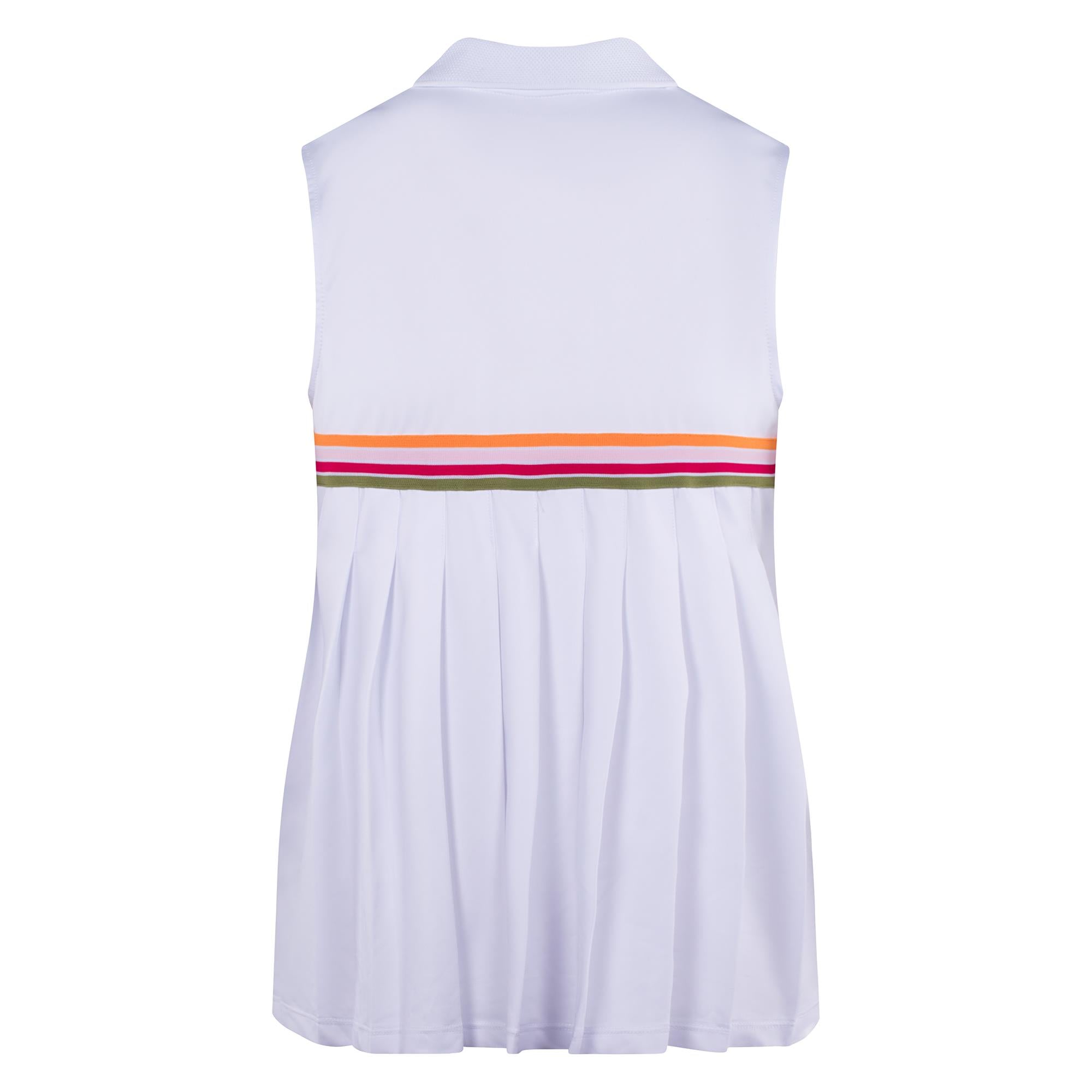 Rohnisch Ladies Pleated S/Less Golf Polo Shirt White